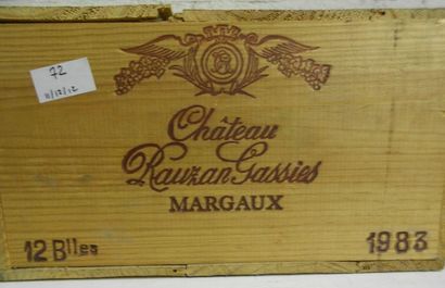 Château Rauzan Gassies 1983 1 caisse bois...
