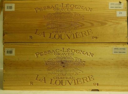 Château La Louvière 1991 2 caisses bois de...
