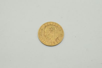 null Gold coin of 20 Lira Victor Emmanuel II (1875).
Weight : 6.42 g.