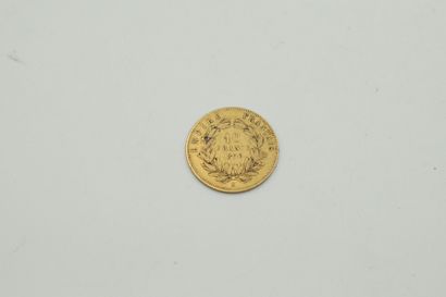 null Gold coin of 10 Francs Napoleon III bare head (1856, A). 
Weight : 3.20 g.