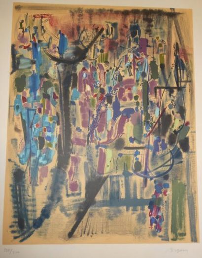 BRYEN CAMILLE (1907-1977) Composition Lithographie (insolation), signée en bas à...