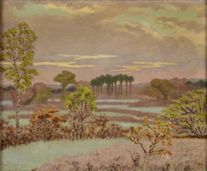 LACOSTE CHARLES, 1870 -1959 Paysage au bouleau, 1926 huile sur toile (léger enfoncement),...