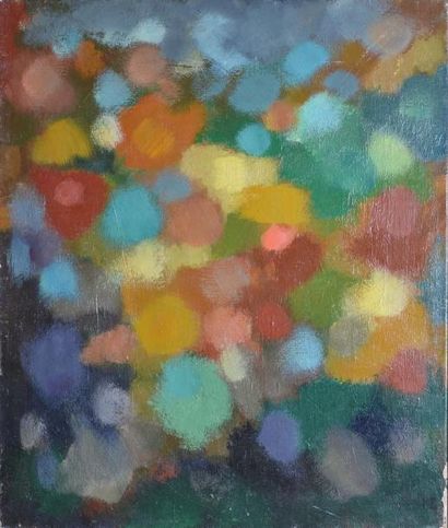 POLEZ GEORGES, 1899-1966 Composition colorée Huile sur toile (petits accidents aux...