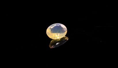 Oval faceted opal on paper. 
Probably Ethiopia....
