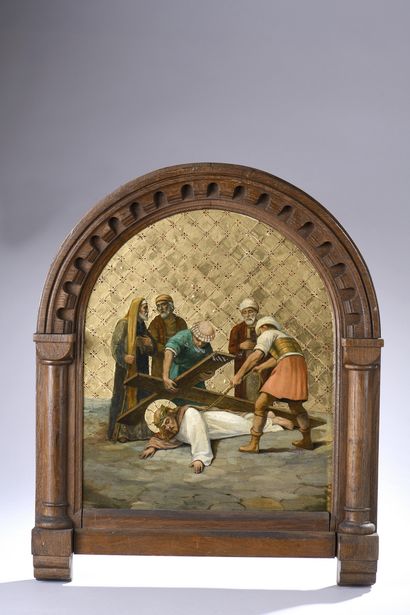 null 19th century FRENCH SCHOOL 

1 - Christ carrying his cross or the meeting with...