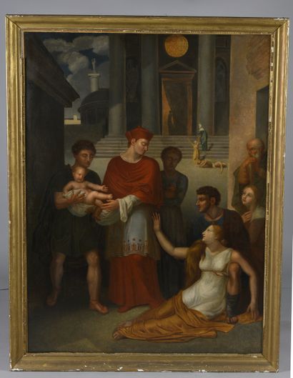 null 19th century FRENCH SCHOOL

Prelate rescuing a child and his mother

Oil on...