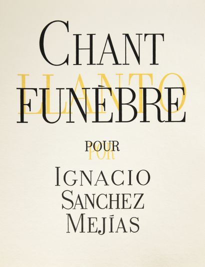 null LORCA (Federico Garcia). Funeral song for Ignacio Sanchez Mejias. Paris, Pierre...
