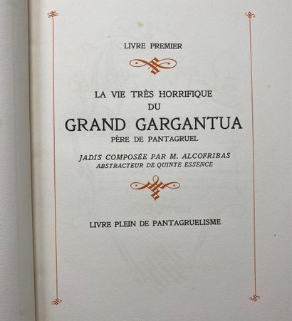 null RABELAIS (François). Gargantua et Pantagruel. Paris, Le Vasseur & Cie, 1936....