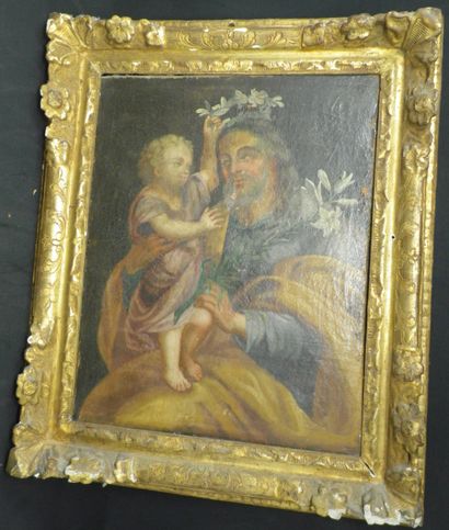null 18th century FRENCH SCHOOL, 
Saint Joseph and the Child Jesus. 
31 x 39 cm -...