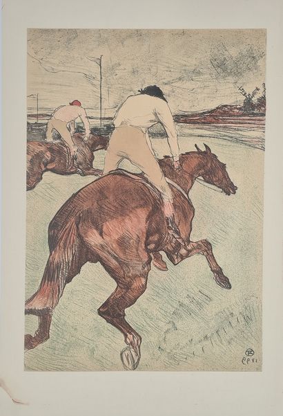 null TOULOUSE-LAUTREC Henri de, d'après,
Le Jockey, 1899,
lithographie en couleurs...