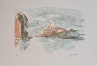 null GIGUET Antoine René (1920-2009)
Venise 
Suite de 5 lithographies en couleur,...