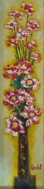 null ZENDEL Gabriel (1906-1992)
Le bouquet rouge 
Huile sur toile signée en bas à...