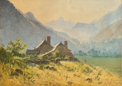 null MASCRÉ Oscar Louis (1865-1943)
Ferme au pied des montagnes, 99
Huile sur toile...