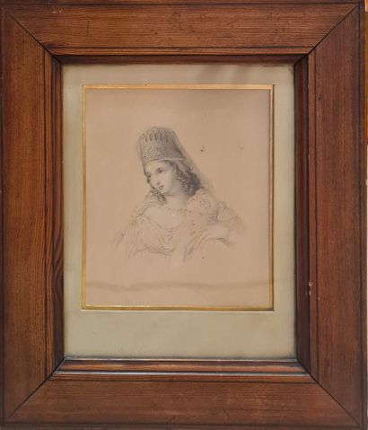 null ANONYME XIXeme
Femme à la coiffe et enfant, 1835
dessin avec rehauts de gouache...