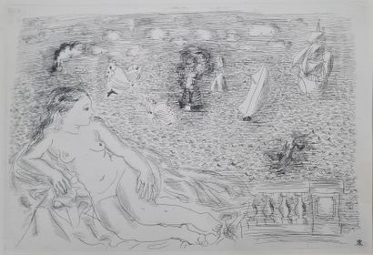 null DUFY Raoul, 1877-1953,
La baigneuse aux papillons,
eau-forte en noir sur papier...