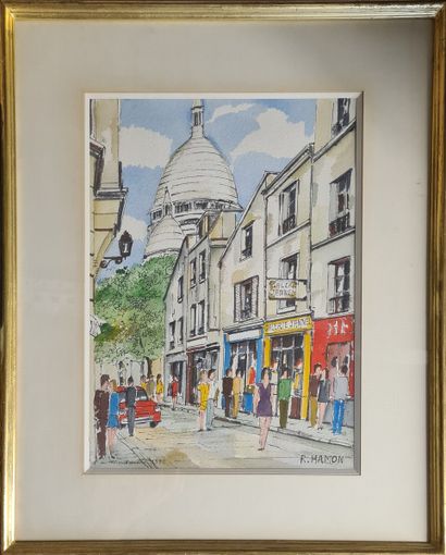 null HAMON Roland (1909-1987)
Rue Saint-Eleuthère, Montmartre, 72
Encre et aquarelle...