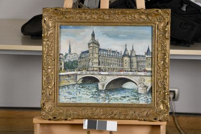 null MODERN SCHOOL 
The Conciergerie,
gouache on paper, apocryphal inscription lower...