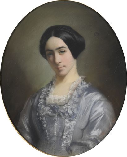 null LANDELLE Charles, 1821-1908
Femme au déshabillé bleu, Sept. 1855 - Femme à la...