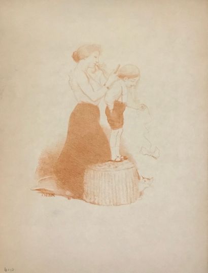 null WILLETTE Adolphe 
Lithographie signée en bas à gauche. 
35 x 27 cm
