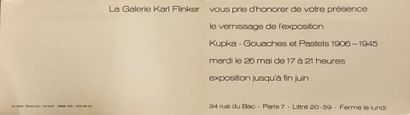 null KUPKA (d'après) 
Lithographie pour un carton d'invitation galerie Karl Flinker...