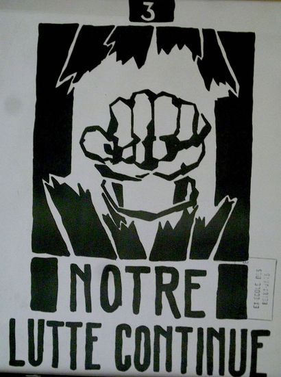 null MAY 68 
original silkscreen poster
Notre lutte continue, stamped lower right...