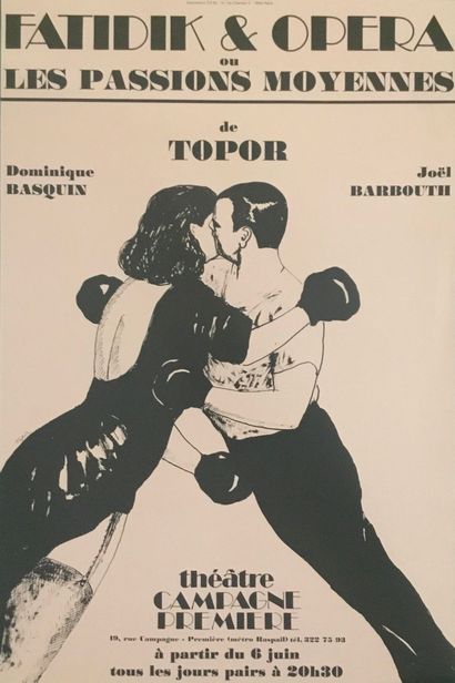 null TOPOR Roland 
Poster Offsset "Fatidique et Opéra" Théâtre campagne premiere....