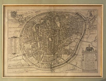 null Braun and Hogenberg.
Plan of Brussels, bird's-eye view.
Eighteenth-century print.
Insolation,...