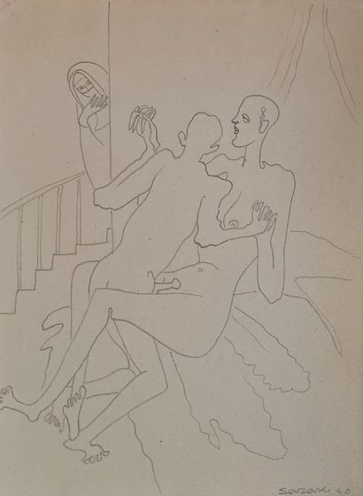 null Lot of 14 drawings by Ruytchi SOUZOUKI : 

SOUZOUKI Ruytchi (1902-1985)
The...