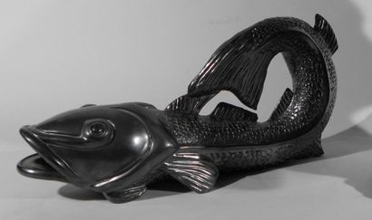 MARAIS Jean (1913 -1998) Sculpture de poisson. Terre de Vallauris, signature manuscrite...