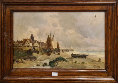 null MAZZELLA Jean, XIXe siècle
Plage aux bateaux devant un village de pêcheurs
huile...