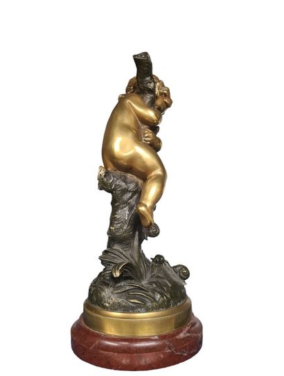 null FERVILLE-SUAN Charles Georges (1847-1925)
Amour effrayé par des escargots
Bronze...