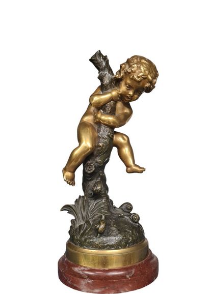 null FERVILLE-SUAN Charles Georges (1847-1925)
Amour effrayé par des escargots
Bronze...