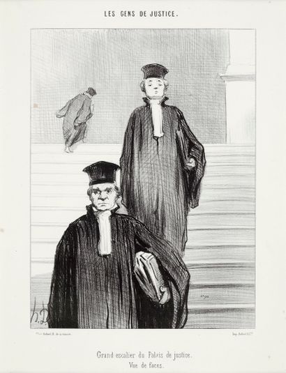 null DAUMIER Honoré, 1808-1879
Le grand escalier du Palais de Justice, vue de faces,...