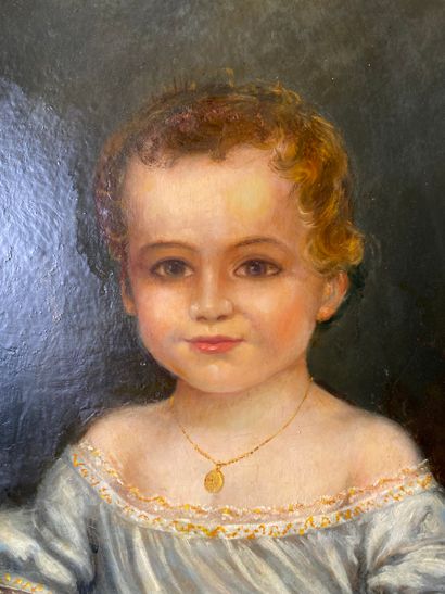 null Ecole de la fin du XIXème siècle
Portrait d'enfant, présumé le roi de Rome (?)
Huile...