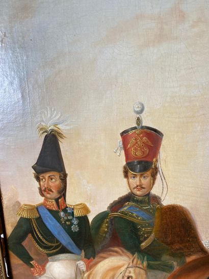 null Ecole de la première moitié du XIXème siècle
Portrait de généraux russe à cheval
Deux...