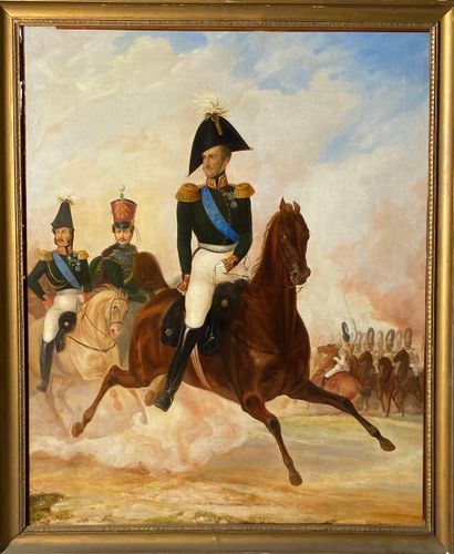 null Ecole de la première moitié du XIXème siècle
Portrait de généraux russe à cheval
Deux...