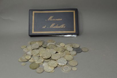 Lot de pièces en argent, Françaises et Belges,...