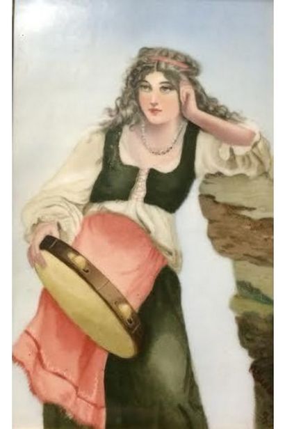 HUNDINGER C. (XIXe siècle)
Femme au tambourin,...