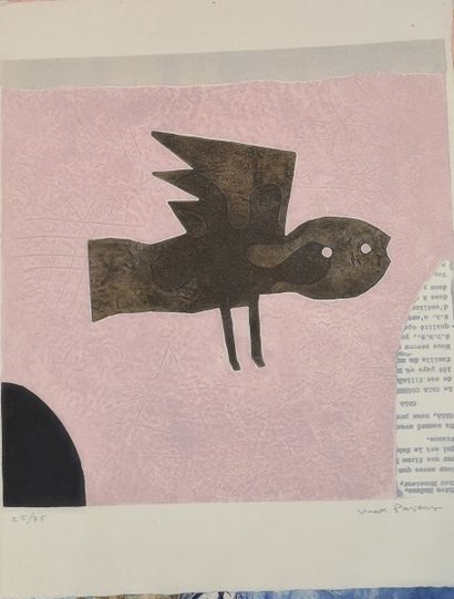 PAPART Max (1911-1994) 
oiseau aztèque
gravure...
