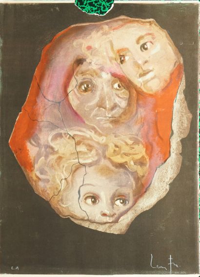 FINI Léonor (1907-1996)
Trois visages,
lithographie...