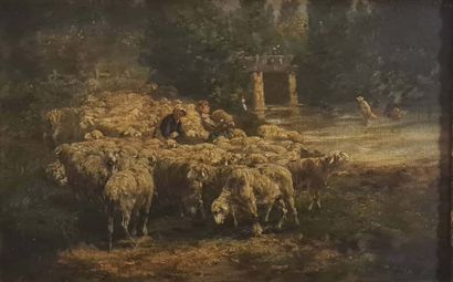 CALVES Léon Georges (1848-1923)
Les Moutons
Huile...