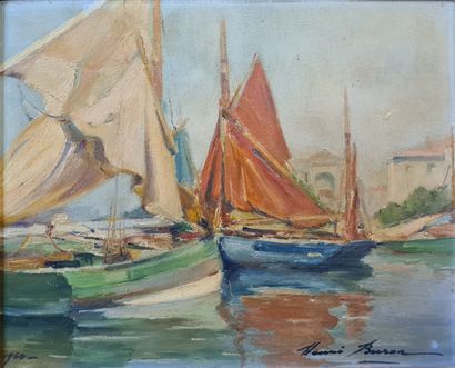 BURON Henri (1880-1969)
Bâteaux au port,...