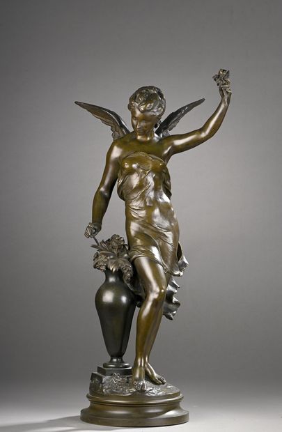 null MOREAU Mathurin, 1822-1912
Premier bouquet
bronze à patine médaille sur socle...