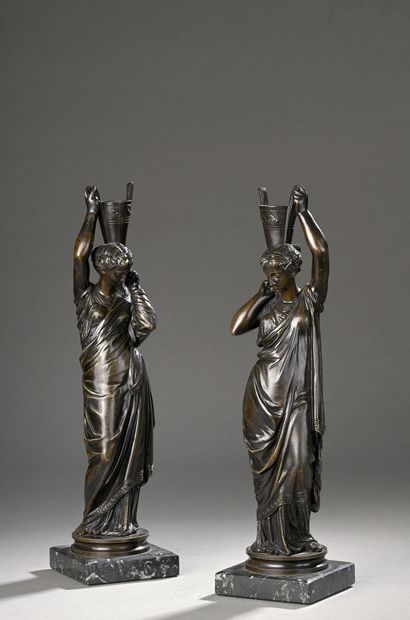 null SALMSON Jean Jules B., 1823-1902
Porteuses d’eau
paire de sculptures en bronze...