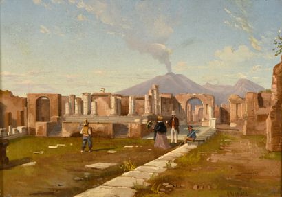 null GIGANTE Ercole, dans le goût de
Dans les ruines de Pompéi
huile sur papier marouflé...