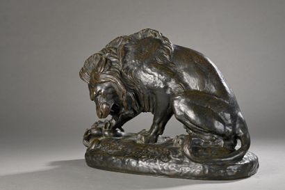 null BARYE Antoine Louis, 1796-1875
Lion au serpent (Salon de 1833)
groupe en bronze...