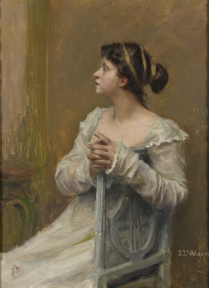 WEERTS Jean Joseph, 1847-1927
Femme au déshabillé
huile...