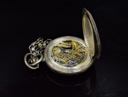 null OMEGA 
Circa 1910
Silver chronograph-type pocket watch, patented SGDG white...
