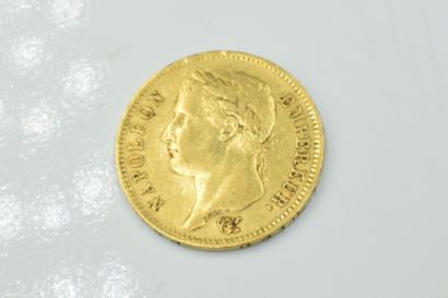 Pièce en or 40 Francs Napoléon Ier tête laurée...
