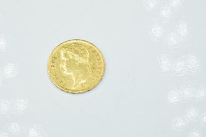 Pièce en or 20 Francs Napoléon Ier tête laurée...